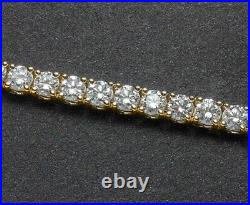 Valentine Gift 3mm Classic Tennis Bracelet Moissanite Set 14K Yellow Gold Over