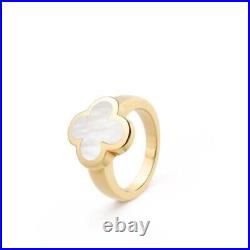 Van Cleef & Arpels Pure Alhambra Mother of Pearl 18kt Yellow Gold Ring COA