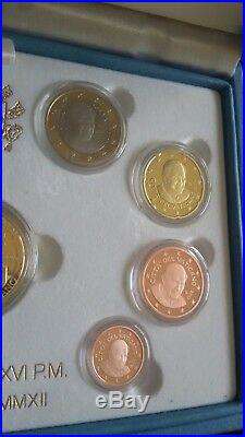 Vatican Proof Annual Coin Set 2012 8 Coins + 50 Euro Gold coin NEW Perfect