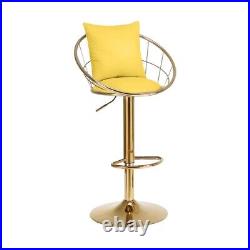 Velvet Bar Chair Set of 2 Pure Gold Plated 360 Degree Rotation