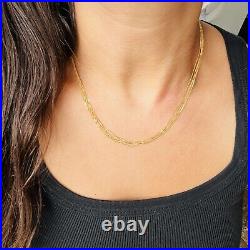 Very Fine Set Solid 18k Gold Multi Strand Chain Necklace And Bracelet