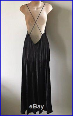 Victorias Secret Vintage Gold Label Black PURE SILK Nightgown and Robe Set sz S