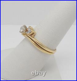 Vinatage 1/2CT Diamond Engagement Wedding Ring Bridal Set 14K Yellow Gold Band