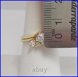 Vinatage 1/2CT Diamond Engagement Wedding Ring Bridal Set 14K Yellow Gold Band