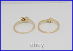 Vinatage 1/2CT Diamond Engagement Wedding Ring Bridal Set 14K Yellow Gold Band