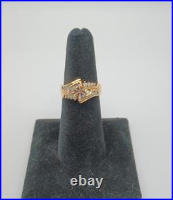 Vintage 14kt Pure Gold Wedding ring setting 1ct of Diamonds Never worn 6 prongs