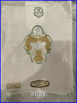 Vintage 1930s Double Damask Pure Irish Linen Napkin Set of 38 (NOS) 18x18