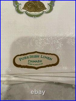 Vintage 1930s Double Damask Pure Irish Linen Napkin Set of 38 (NOS) 18x18