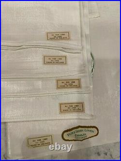 Vintage 1930s Double Damask Pure Irish Linen Napkin Set of 38 (NOS) 18x18