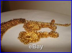 Vintage India Style Set 22k/ 20k Pure Gold Filigree Necklace Earrings Enamel