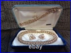 Vintage JoAnne Jewels of Elegance 24k Gold Plated Jewelry 3pc Set In Box