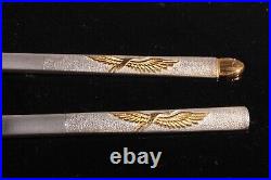 Vintage Korean 99% Pure Silver Spoon and Chopstick with 24K gold Inlaid 2 sets