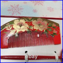 Vintage Makie Pure Gold Kushigou 3-Piece Set Traditional Craft Hair Ornament