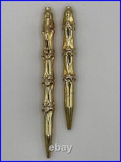 Vintage Tiffany & Co. + Van Cleef & Arpels 14K Yellow Gold Bamboo Pen Set