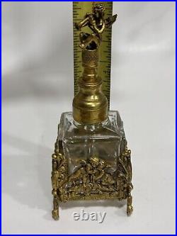 Vintage Vanity Set 24Kt Gold Plated By Globe 4 Pieces Perfume Bottle Tray Ormolu