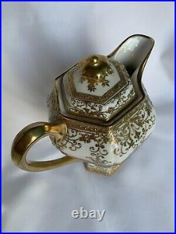 Vintage gold embellished nippon tea set, perfect condition, white