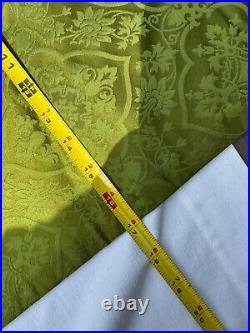 Vtg Religious Paraments Altar Banner Set Green, Gold Fringe 100% Pure Silk