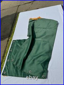 Vtg Religious Paraments Altar Banner Set Green, Gold Fringe 100% Pure Silk