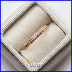 Vvid White Micro Pave Set Cubic Zirconia In Pure 10K Yellow Gold Beautiful Band