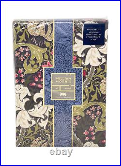 WILLIAM MORRIS England KING Cotton Percale Duvet Cover Set Golden Lily Forest