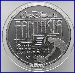 Walt Disney's Fantasia 7 Coin Set. 999 Pure Silver 22kt Gold Plated