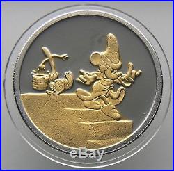 Walt Disney's Fantasia 7 Coin Set. 999 Pure Silver 22kt Gold Plated