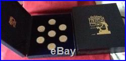 Walt Disney's Fantasia 7 Coin Set. 999 Pure Silver 22kt Gold Plated Nib