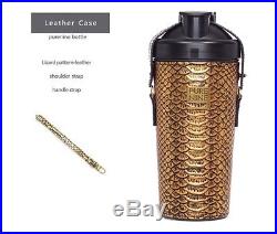 Water Bottle Tumbler Portable Alkaline PURE NINE PH9 White Bottle+ Gold Case Set