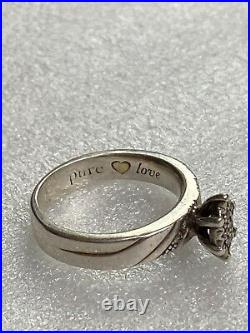 Wedding Rings Set KDJ Pure Love 24K Gold 925 Sterling Silver Diamond Sz 8.5