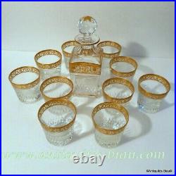 Whiskey set old fashion crystal Saint Louis Thistle gold model stamped perfect