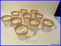 Whiskey set old fashion crystal Saint Louis Thistle gold model stamped perfect