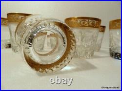 Whiskey set old fashion crystal Saint Louis Thistle gold model stamped perfect