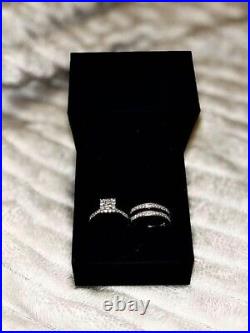 White Gold, Princess cut, Kay Jewelers Wedding ring set. Perfect condition