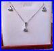 White Gold Solitaire Pendant Necklace & Matching Earrings Set Perfect Valentines