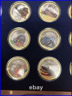Windsor Mint Coin Set Eisenbahnen Railways 24 Coins Gold Plated Boxed Perfect