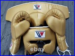 Winning Boxing Set, Golden, Medium size. Pure A+ Leather quality. Fighting, MMA