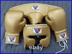 Winning Boxing Set, Golden, Medium size. Pure A+ Leather quality. Fighting, MMA