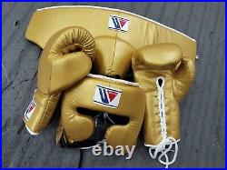 Winning Boxing Set, Golden, Medium size. Pure A+ Leather quality. Fighting, MMA