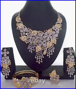 Women Jewellery Designer Set with 18 kt / 24 Kt Pure Gold Plated Rhodium Polish