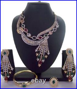 Women Jewellery Designer Set with 18 kt / 24 Kt Pure Gold Plated Rhodium Polish