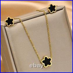 Women's Necklace Earrings Set Flower Retro Gold Pendant 14k Yellow Gold Plated