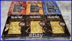 Yu Gi Oh 24K Pure Gold Plated Metal Card Set of 3 Egyptian God 5000 Limited