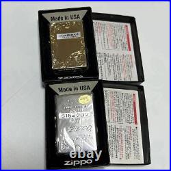 Zippo Zippo Pure Gold Plated 15 Micron Set of 2 New Unused